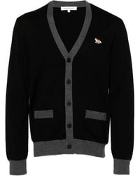 Maison Kitsuné - Cardigan En Laine À Patch Logo - Lyst