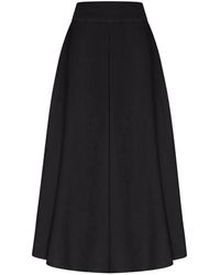 120% Lino - Panelled Midi Skirt - Lyst