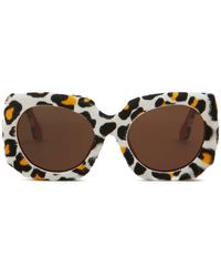 Marni - Leopard-print Oversize-frame Sunglasses - Lyst