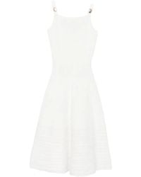 Maje - Ribbed-Knit Buckled-Strap Midi Dress - Lyst