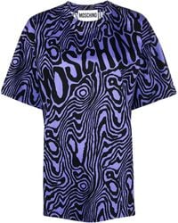 Moschino - Zebra-Print Round-Neck T-Shirt - Lyst