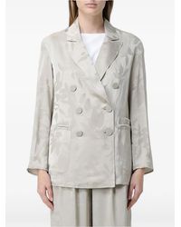 ARMANI EXCHANGE - Double-Breasted Flower-Pattern Blazer - Lyst