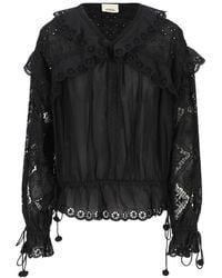Isabel Marant - Broderie-Anglaise Ruffled Blouse - Lyst