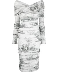 Philosophy Di Lorenzo Serafini - Side Gathered-Detail Midi Dress - Lyst