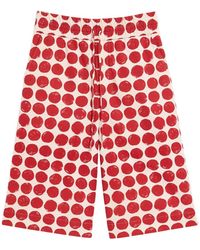 Ami Paris - Cotton Elasticated Large Bermuda Shorts - Lyst
