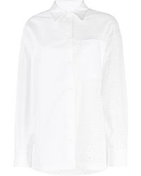 KENZO - Broderie Anglaise-panelled Shirt - Lyst