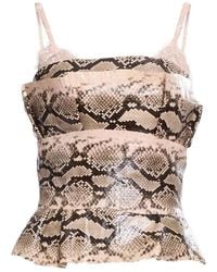 Elie Saab - Leren Korset Met Python-Effect - Lyst