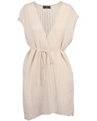 Peserico - Belted Open-Knit Cardi-Coat - Lyst