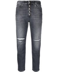 Dondup - High-waisted Cropped Ripped Jeans - Lyst