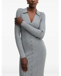 Guess - Robe Mi-Longue Côtelée À Boutonnière - Lyst