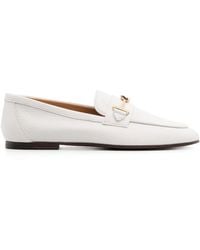 Tod's - Logo-plaque Leather Loafers - Lyst