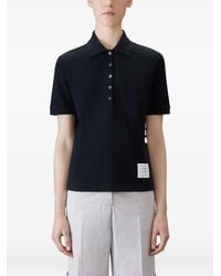 Thom Browne - Klassisches Pique Poloshirt Mit 4-Streifen - Lyst