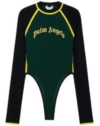 Palm Angels - Curved Logo Long Sleeve Bodysuit - Lyst