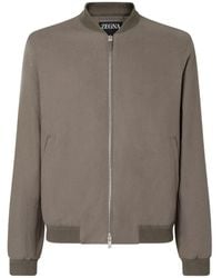 ZEGNA - Oasi Lino Bomber Jacket - Lyst