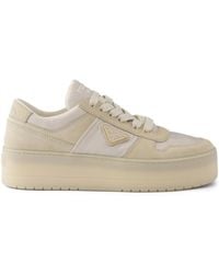 Prada - Re-Nylon And Suede Downtown Bold Sneakers - Lyst