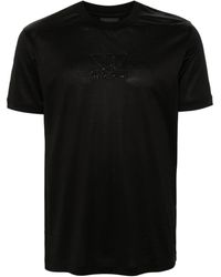 Emporio Armani - Rhinestone-embellished Logo-patch T-shirt - Lyst