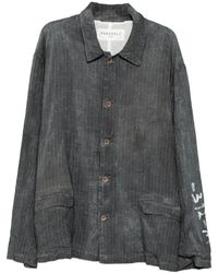 Rundholz - Pinstripe-Pattern Faded-Effect Jacket - Lyst