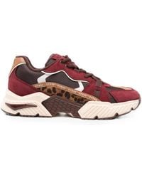 Guess - Leopard-Print Panelled Sneakers - Lyst