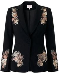 Cinq À Sept - Floral-Embroidered Blazer - Lyst