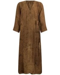 Uma Wang - Maxi Damask-Pattern Wrap Dress - Lyst