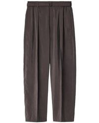 Lemaire - Pantalones Holgados Con Cinturón De Seda - Lyst