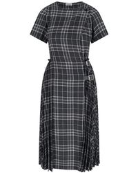 Burberry - Midi-Jurk Met Korte Mouwen - Lyst