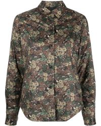 Aspesi - Floral-print Long-sleeve Shirt - Lyst