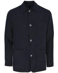 120% Lino - Veste Boutonnée À Poches - Lyst
