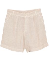 120% Lino - Pleated Linen Shorts - Lyst