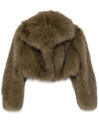 Patrizia Pepe - Faux-Fur Cropped Jacket - Lyst