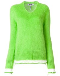 MSGM - Pullover Mit V-Ausschnitt - Lyst