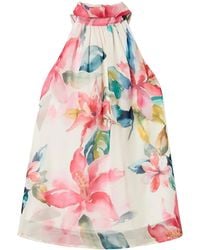 Twinset - Top Mit Blumen-Print - Lyst