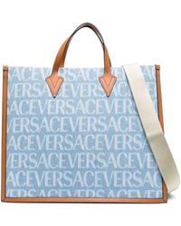Versace Shopper mit Allover-Print - Blau