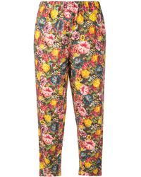 Marni Pantalones con cierre de cordón y motivo floral - Amarillo