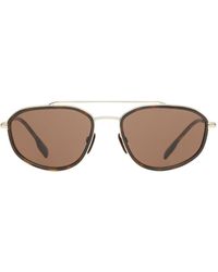 Burberry Vergoldete Pilotenbrille - Braun