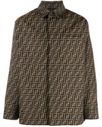 Fendi - Monogram-pattern Shirt Jacket - Lyst