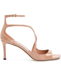 Jimmy Choo - 75Mm Azia Patent-Leather Ankle-Strap Sandals - Lyst