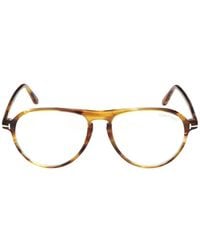 Tom Ford - Tortoiseshell-Effect Pilot-Frame Glasses - Lyst