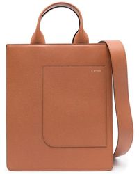 Valextra - Mini Boxy Leather Tote Bag - Lyst