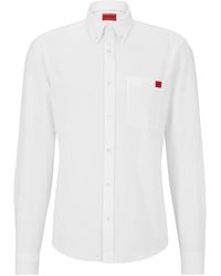 HUGO - Logo-Appliqué Cotton Shirt - Lyst