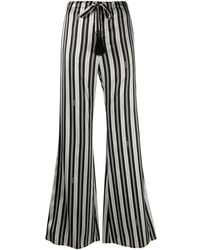 Fendi - Striped Silk Flared Trousers - Lyst