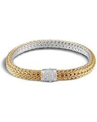 John Hardy - 18K And Classic Chain Reversible Bracelet With Diamond Pave Clasp - Lyst