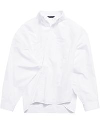 Balenciaga - Oversize Wrap Cotton Shirt - Lyst
