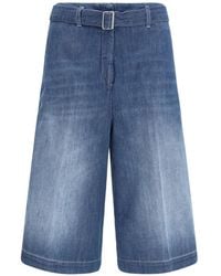 True Royal - Belted Knee-Length Shorts - Lyst
