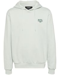 A.P.C. - Sudadera con capucha y logo bordado - Lyst