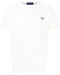 Fred Perry - T-shirt en coton à logo brodé - Lyst