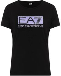 EA7 - Sequin-Logo T-Shirt - Lyst
