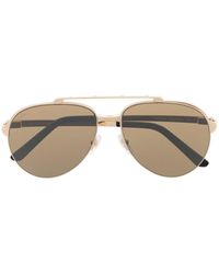 Cartier - Metallic Pilot-frame Sunglasses - Lyst