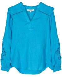 Hale Bob - Reese Embroidered Linen Blouse - Lyst
