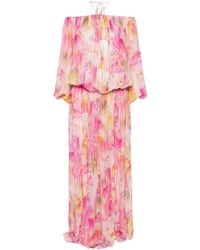 Blumarine - Floral-Print Georgette Maxi Dress - Lyst